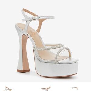 Schutz Silver Platform Heels